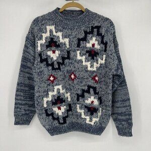 VTG Huntington Ridge Women’s‎ Medium Blue Hand Knit Sweater